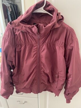Athleta Dusty Rose Hooded Bomber Jacket — Like New